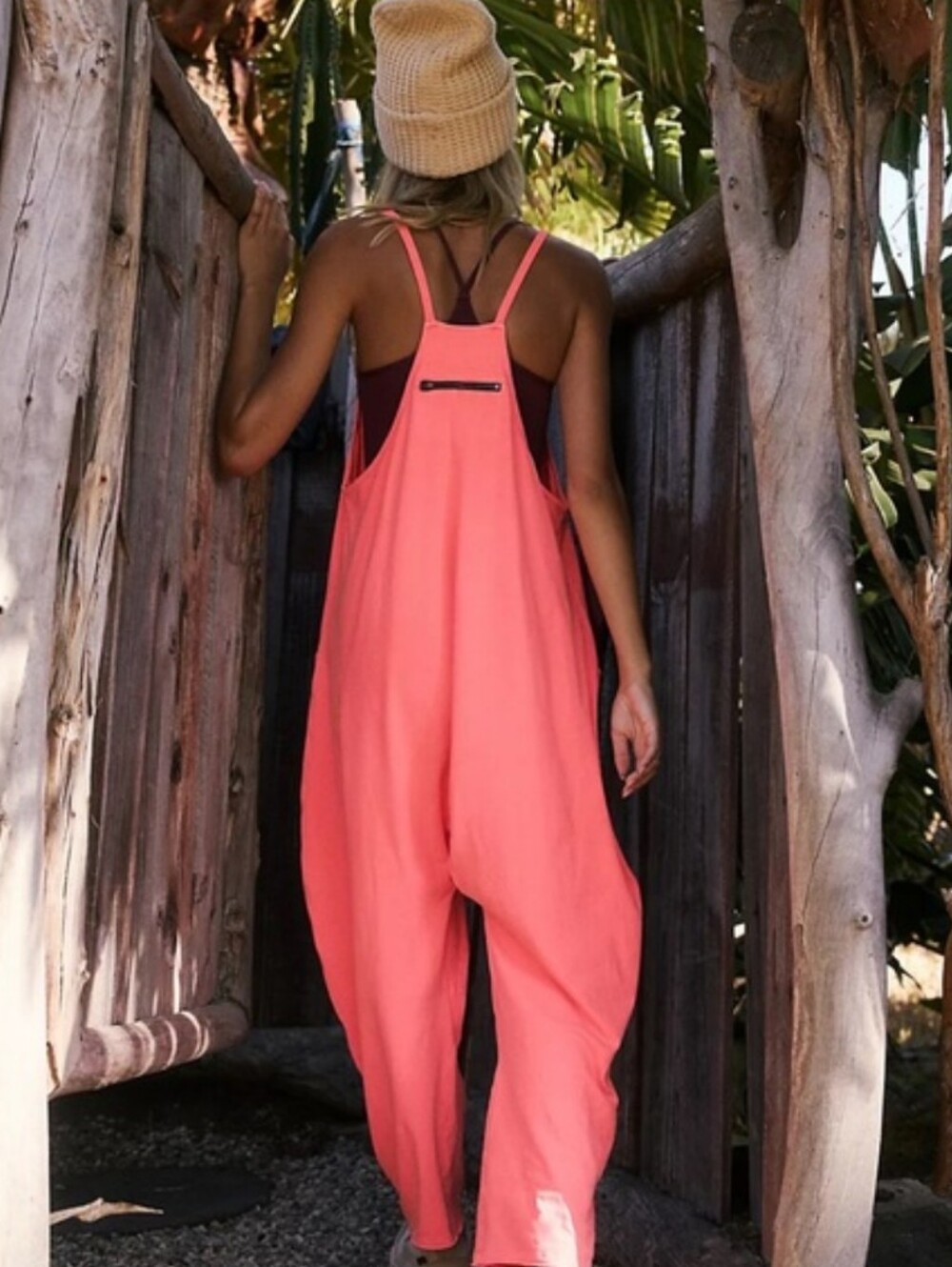 Free People Movement Hot Watermelon 🍉 Hot Shot Onsie Large Neon Coral Jumpsuit - Picture 2 of 10